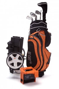 GoKart electric golf trolley in orange